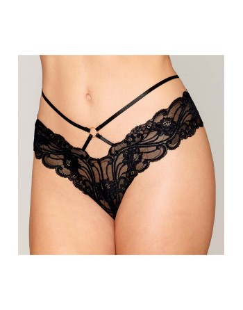 string dentelle noire ouvert avec chaines de dreamgirl lingerie sexy