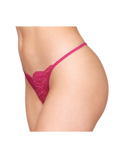 string en dentelle rouge ouvert avec chaine strass de dreamgirl lingerie