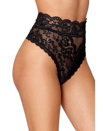 culotte en dentelle noire, taille haute de la marque dreamgirl