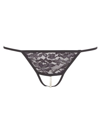 string dentelle noire ouvert à l'entrejambe de la collection cottelli lingerie sexy.