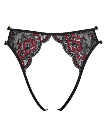 slip en dentelle florale ouvert à l'entrejambe de chez votre cottelli lingerie sexy.