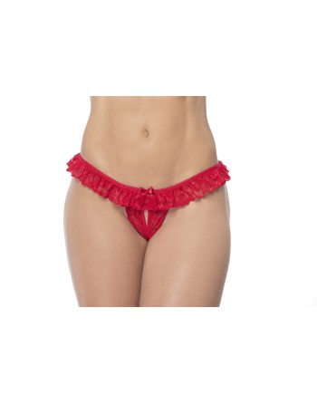 culotte ouverte en dentelle rouge de la collection mapalé, vente en de lingerie sexy mapalé