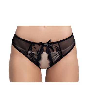  de la marque mapalé, culotte sexy ouvert en dentelle noire.