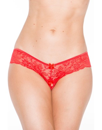  lingerie : tanga rouge avec noeud