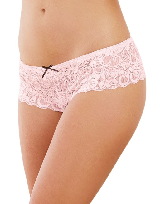  lingerie shorty vieux rose ouvert en dentelle