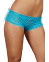  shorty bleu turquoise taille basse en dentele