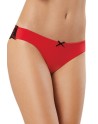  lingerie tanga rouge uni dentelle noire