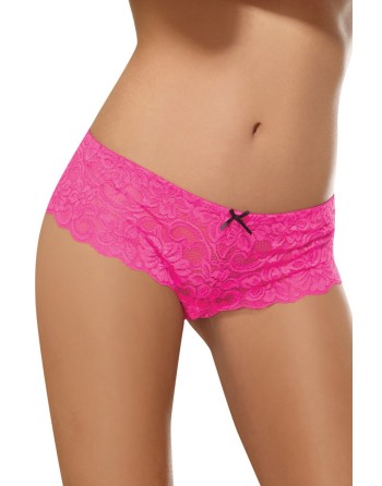  lingerie shorty rose ouvert en dentelle