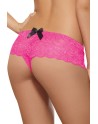  lingerie shorty rose ouvert en dentelle