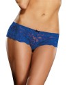  lingerie shorty bleu ouvert en dentelle