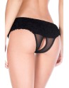  music legs : tanga noir ouvert mousseline