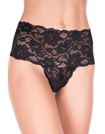  music legs : tanga string noir taille haute