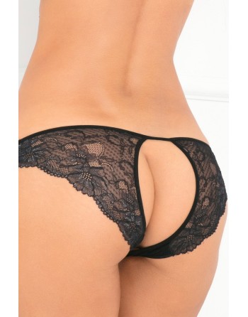  lingerie : tanga noir ouverture fesses