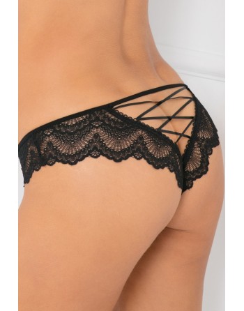  lingerie : tanga noir ouvert