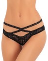  rené rofé : tanga noir dentelle fine