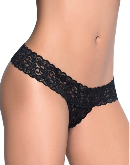  lingerie sexy : string ouvert brésilien noir