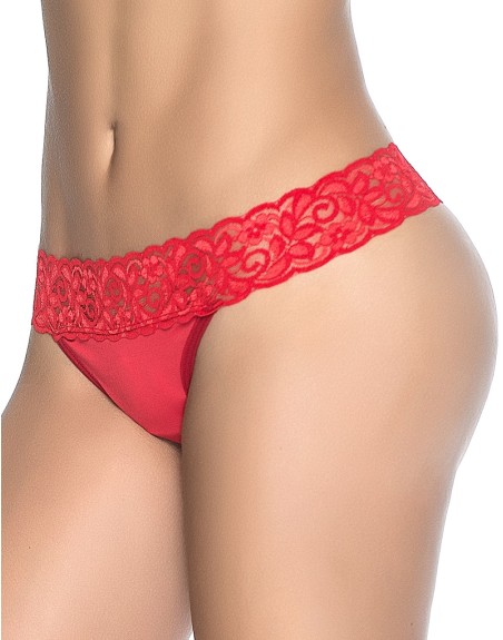  lingerie : string rouge dentelle