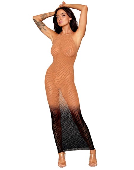 robe bodystocking, moulante, avec motifs zèbre de dreamgirl lingerie