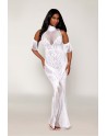 robe bodystocking blanche en résille de dreamgirl bas et collants