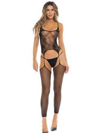 combinaison résille noire sexy de la collection bodystocking rené rofé.