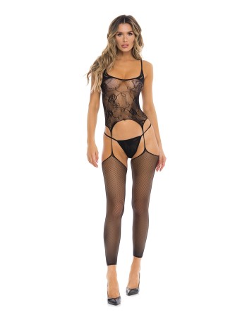 combinaison résille noire sexy de la collection bodystocking rené rofé.