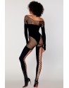 bodystocking en fine maille noire chez votre en .