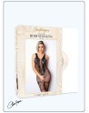 bodystocking en résille noire sexy avec laçage de la collection clara morgane