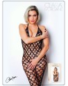 bodystocking sexy noir en maille large de la marque clara morgane