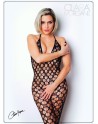 bodystocking sexy noir en maille large de la marque clara morgane