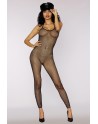  lingerie sexy pas cher, bodystocking en résille argentée.