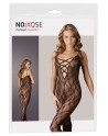 bodystocking avec pieds en dentelle noire avec bandes croisées sur la poitrine de la collection cottelli.