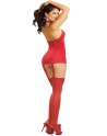  bodystocking rouge effet guêpière sexy