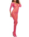  bodystocking rose fluo résille