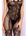  lingerie sexy : bodystocking noir body jarretelles