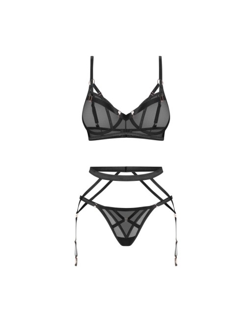 euridia ensemble 3 pièces  noir obsessive par votre  tendance sensuelle 