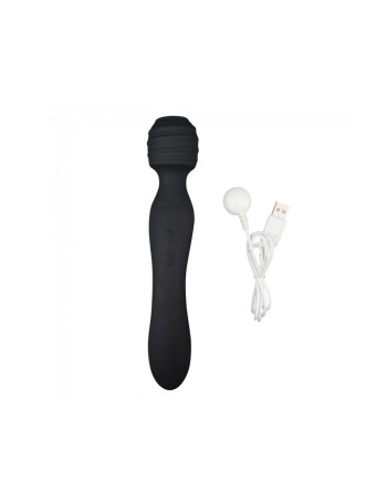  sextoys  marque love to love  twist noir 2en1 vibromasseur et wand