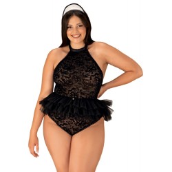 tendance sensuelle : costume sexy noir frilles de la marque obsessive