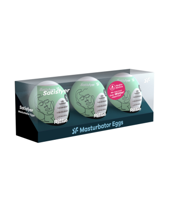 ensemble oeufs masturbateurs 3 pièces riffle  satisfyer