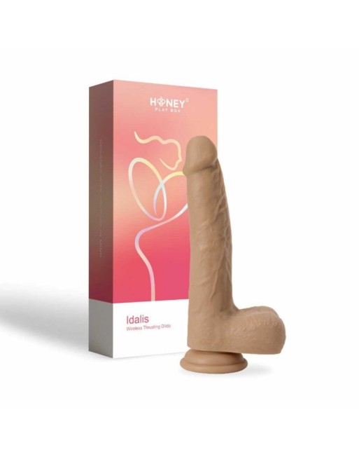 idalis  vibrating thrusting dildo 20.3 cm honey play box