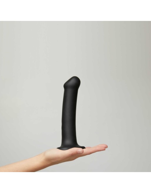 dildo double densité semi realiste  noir  strap on me