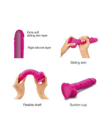 sliding skin  dildo réaliste  fuchsia  strap on me