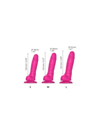 sliding skin  dildo réaliste  fuchsia  strap on me