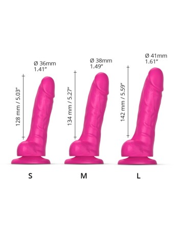 sliding skin  dildo réaliste  fuchsia  strap on me