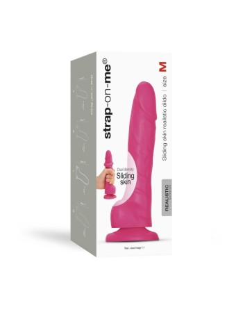 sliding skin  dildo réaliste  fuchsia  strap on me