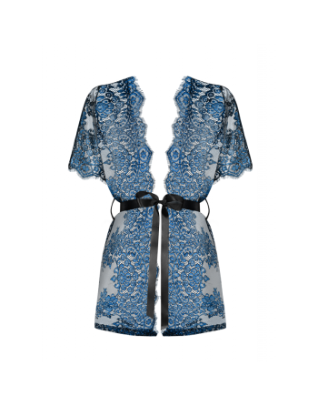 tendance sensuelle : peignoir bleu yassmyne de la marque obsessive 