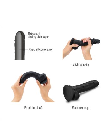 sliding skin  dildo réaliste  noir  strap on me