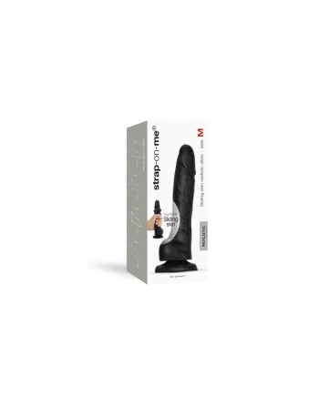 sliding skin  dildo réaliste  noir  strap on me