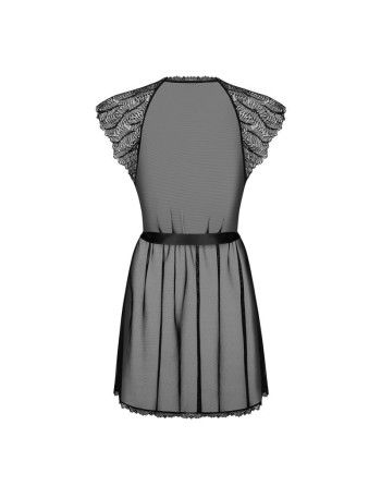 tendance sensuelle : peignoir noir romanesa de la marque obsessive 