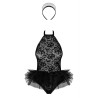 tendance sensuelle : costume sexy noir frilles de la marque obsessive