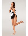 costume femme de chambre en résille noire de la marque dreamgirl costume sexy